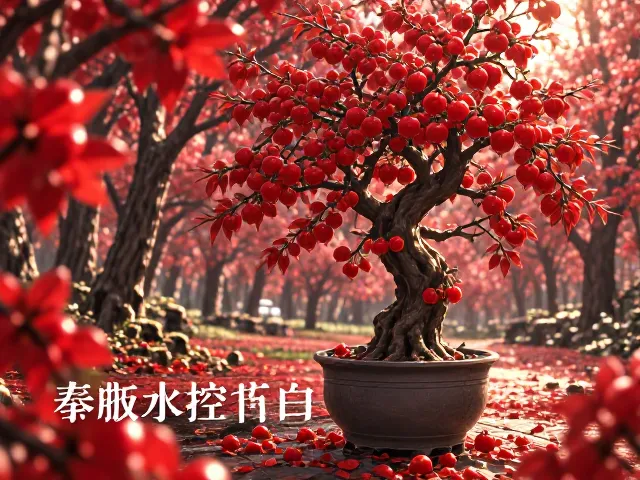 海棠果盆栽观赏指南,红叶衬托下的四季美景与养护技巧