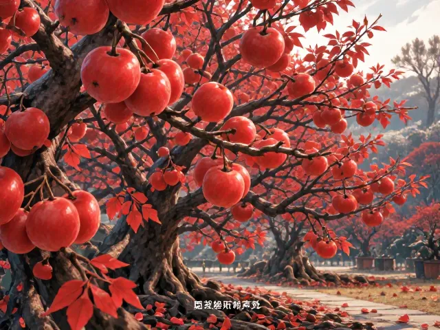海棠果盆栽观赏指南,红叶衬托下的四季美景与养护技巧