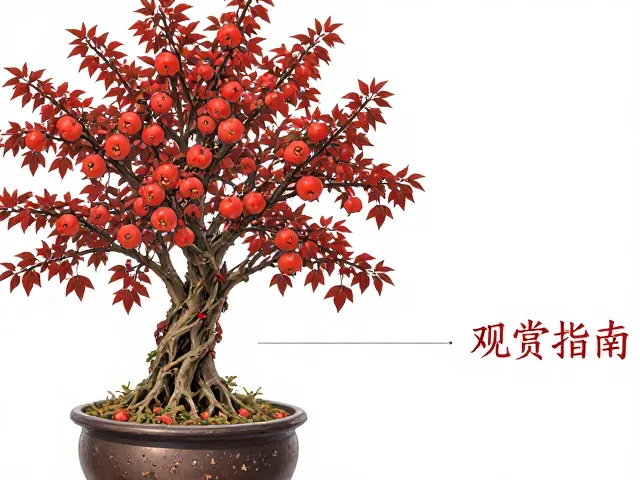 海棠果盆栽观赏指南,红叶衬托下的四季美景与养护技巧