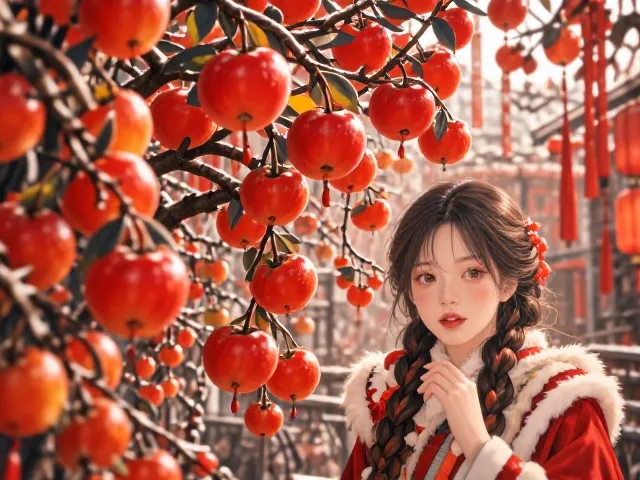 海棠果点缀节日装饰,营造喜庆丰收氛围