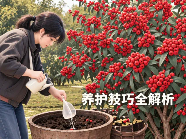火棘常绿灌木,红浆果观赏价值与养护技巧全解析