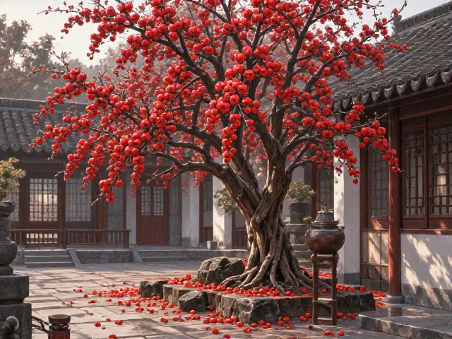 火棘常绿秋冬景观,红果累累寓意吉祥平安,庭院首选