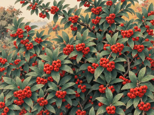 火棘常绿叶果相映,寓意富贵有余的观赏佳品
