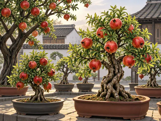 石榴盆景休眠期庭院造景指南，修剪技巧与景观布局详解
