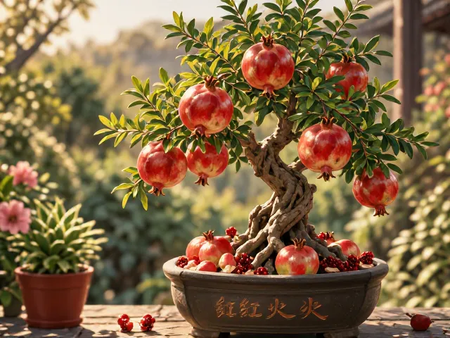 石榴盆景怎么养?耐旱耐瘠好打理,寓意红红火火