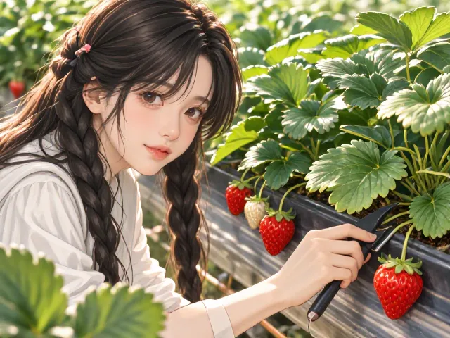 草莓盆栽观赏周期长?深度适宜是关键,四季鲜果不断