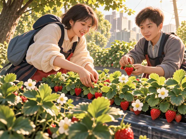 都市农园草莓盆栽，中等养护技巧，新手也能丰收