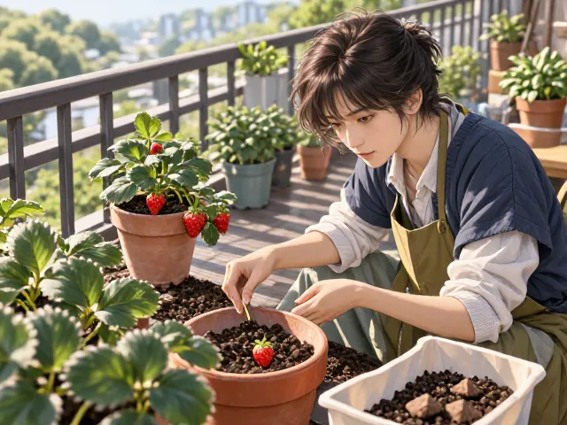 家庭阳台低成本起步,草莓盆栽种植全攻略