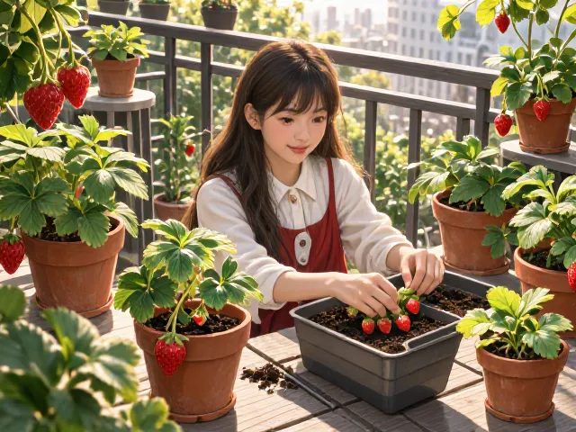 家庭阳台低成本起步,草莓盆栽种植全攻略