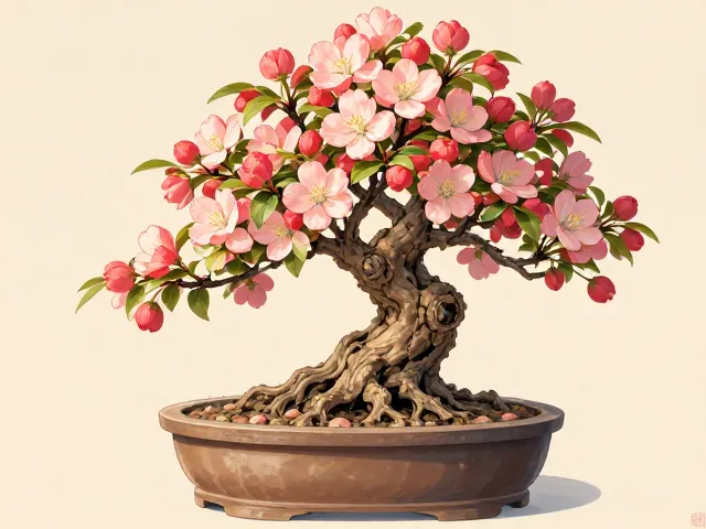 海棠盆景花后修剪,椭圆形盆养护技巧