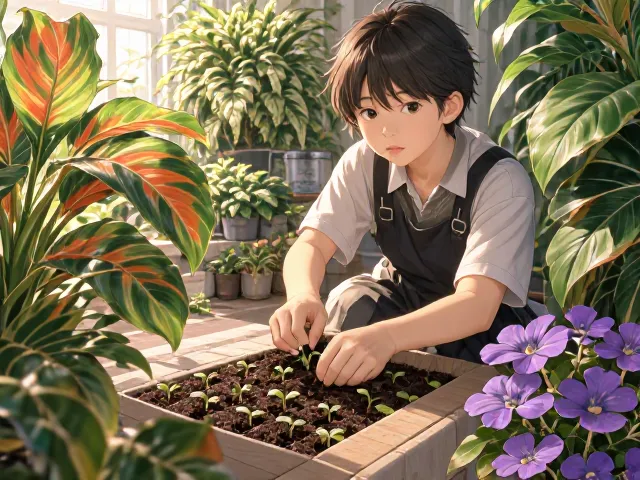 彩叶竹芋与紫鸭跖草播种育苗全攻略,新手也能养爆盆