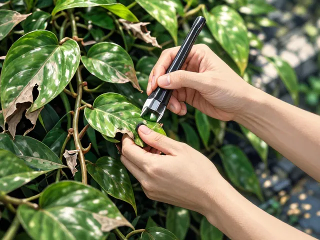 绿萝蔓藤清理枯叶技巧,避免叶部霉斑,让植株更健康