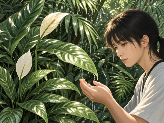 白鹤芋与袖珍椰子养护，喜湿润空气，新手必看的浇水施肥指南