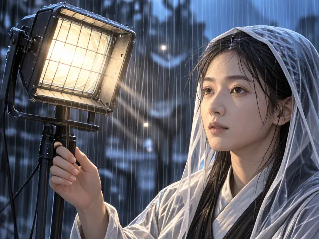 高地补光灯防雨罩,笼盖阻挡雨水,人工光源持久亮