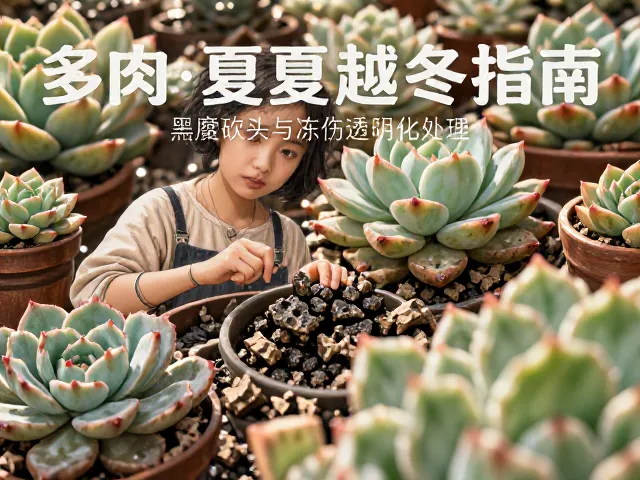 多肉度夏越冬指南，黑腐砍头与冻伤透明化处理全攻略