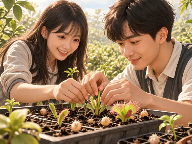 开普茅膏与丝叶茅膏菜种子播种全攻略,新手必看繁殖技巧