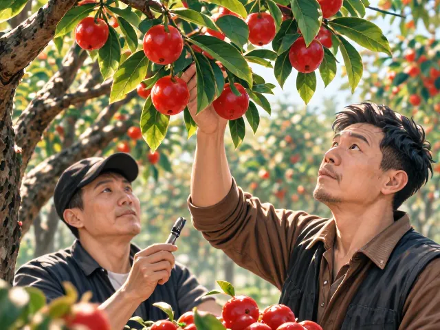 人工熟果精采红果,选择性采摘打造高品质鲜果体验
