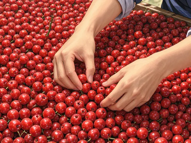 手工挑选红果:细节决定风味上限