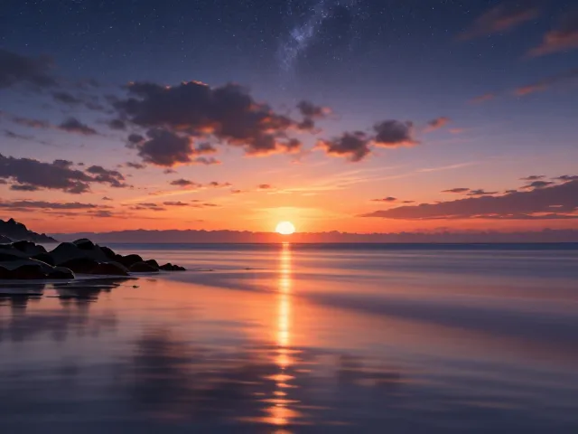 海边日落转夜星空延时,长曝光拍摄技巧与教程
