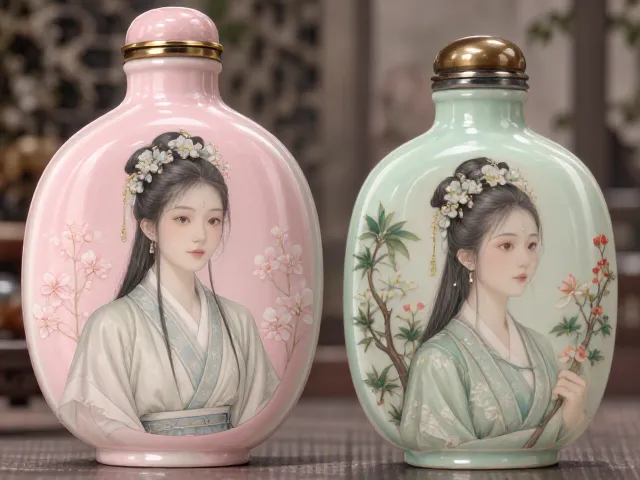 粉青淡雅内画鼻烟壶，色泽温润避潮收藏指南