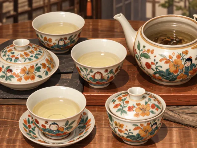 嘉靖五彩茶具套组，煎茶养出的包浆痕迹，揭秘古物传世之美