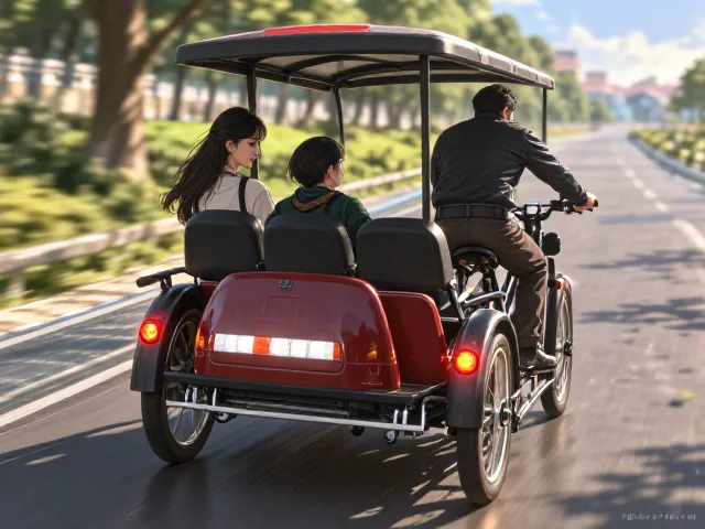 Tandem Bike景区观光代步神器,前后反光片安全护航双人骑行