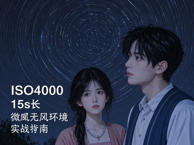 星空星轨拍摄参数，ISO4000，15s长曝，微风无风环境实战指南