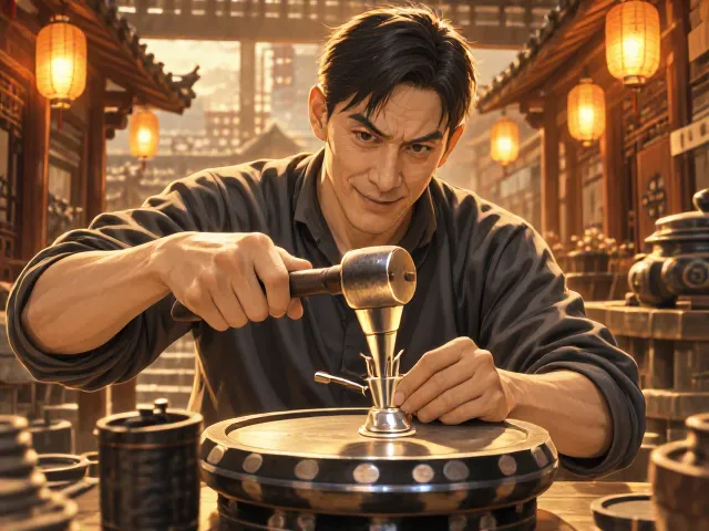 云南鹤庆银器之乡，复古金银平锤力度均匀性练习指南