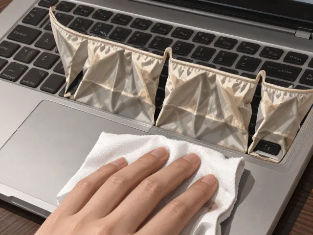 笔记本电脑仓体分隔内袋脏了?湿布擦拭表面清洁指南