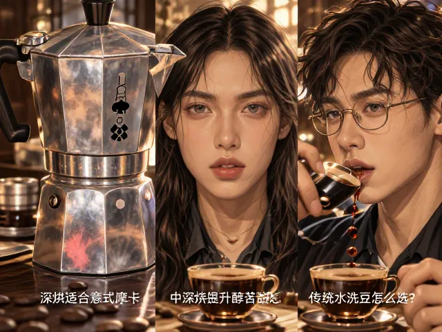 深烘适合意式摩卡,中深烘提升醇苦甜感,传统水洗豆怎么选?