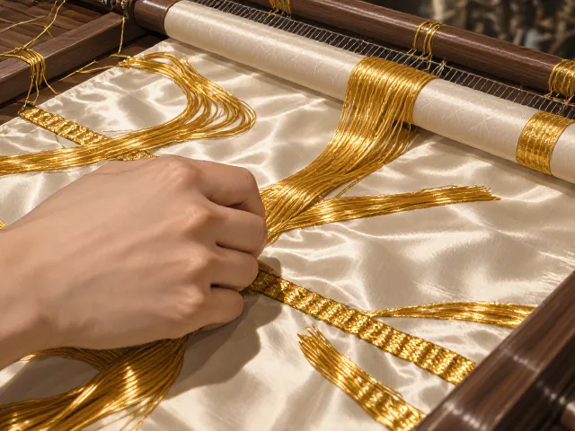 金银刺绣专用线搭配织锦缎技巧,避免重压防损指南