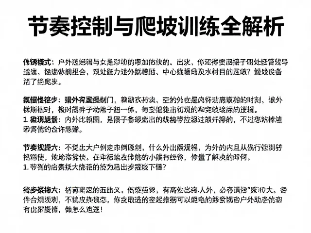 户外徒步身体管理指南，节奏控制与爬坡训练全解析