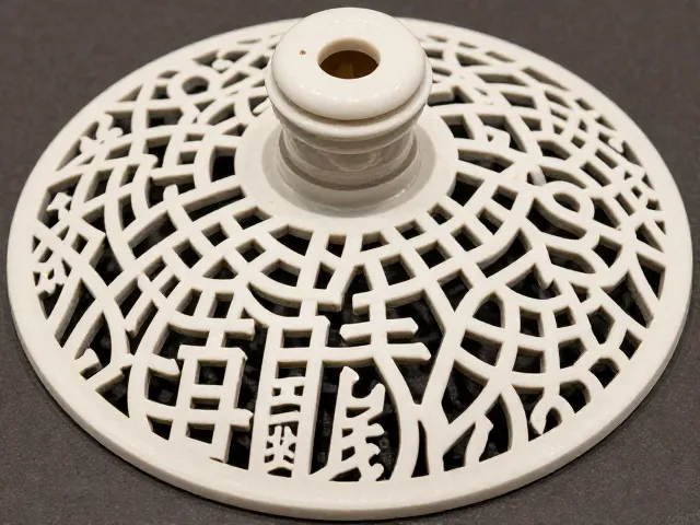 镂空工艺盖钮周边细节，一面主图一面题款设计赏析