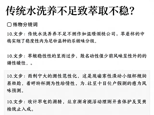 萃取稳定性对风味呈现的关键影响