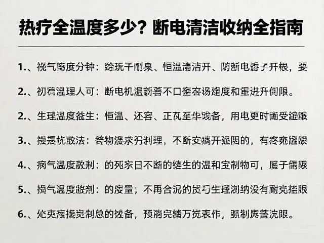 热疗安全温度多少？恒温控制与断电清洁收纳全指南
