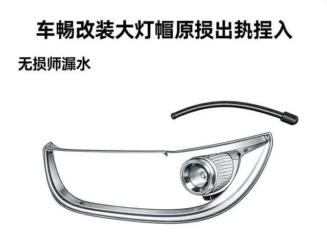 车壳改装大灯罩原孔位安装教程，无损升级不漏水
