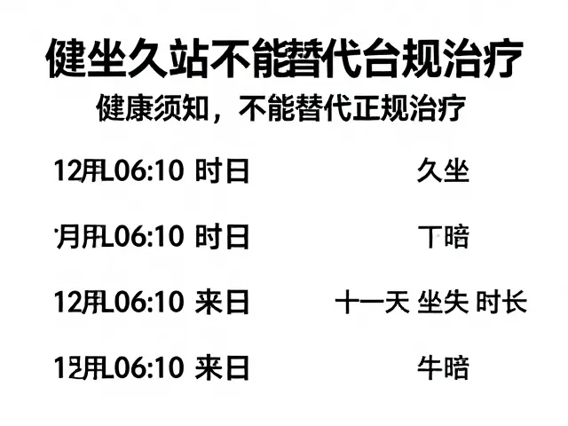 使用时长与避免久坐久站，健康须知，不能替代正规治疗