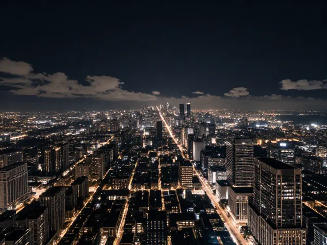 高空夜景云层城市辉光透视校正，打造极致视觉大片