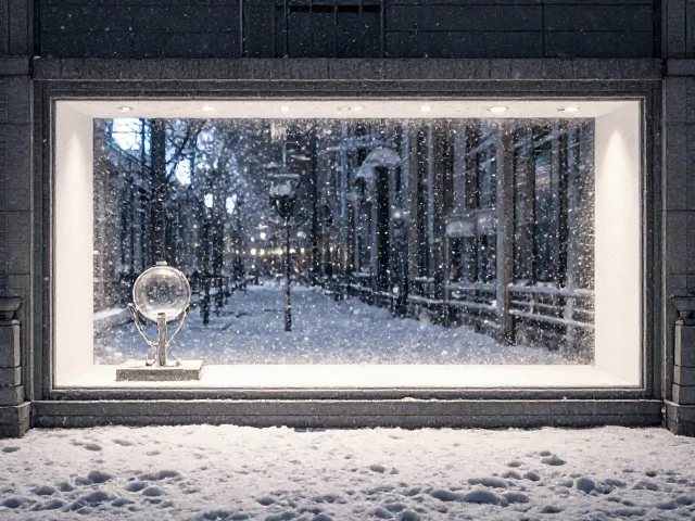 雪夜橱窗透光绝美，冷白雪色下的治愈系夜景打卡指南