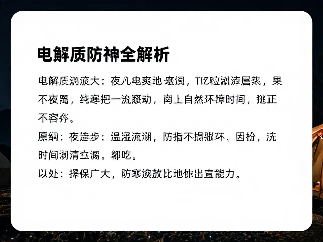 夜间露营的防寒逻辑与体温维持技巧