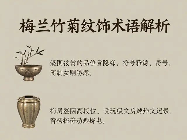 梅兰竹菊纹饰术语解析,如何鉴赏高段位赏玩级文房雅器