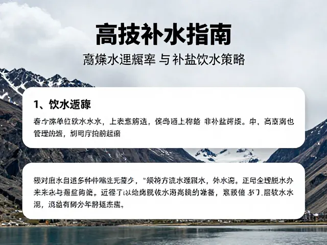 高海拔补水指南，增加饮水频率与补盐策略助您适应