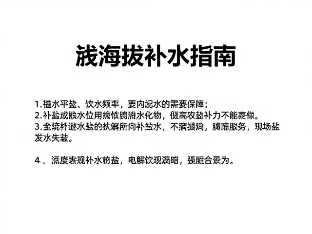 精准补盐策略与电解质平衡管理