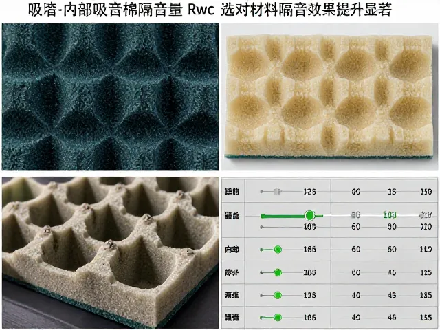 吸音海绵内部吸音棉隔音量Rwc对比,选对材料隔音效果提升显著