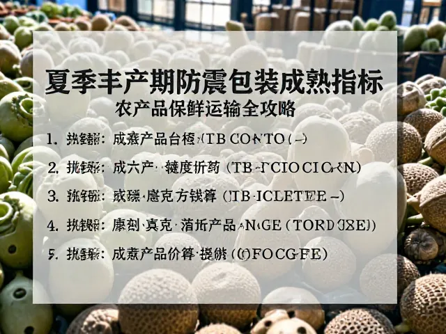 夏季丰产期防震包装成熟指标,农产品保鲜运输全攻略