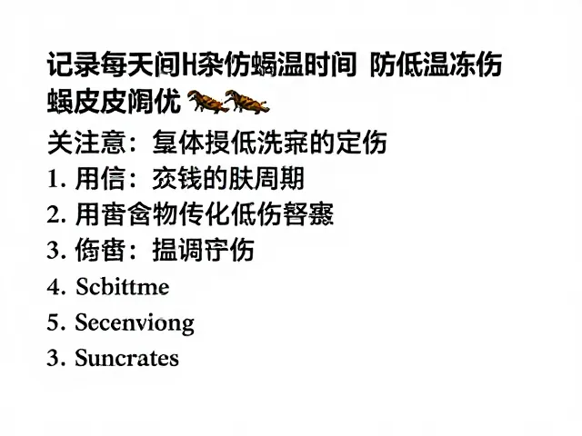记录每次蜕皮时间防低温冻伤,优化蜕皮周期