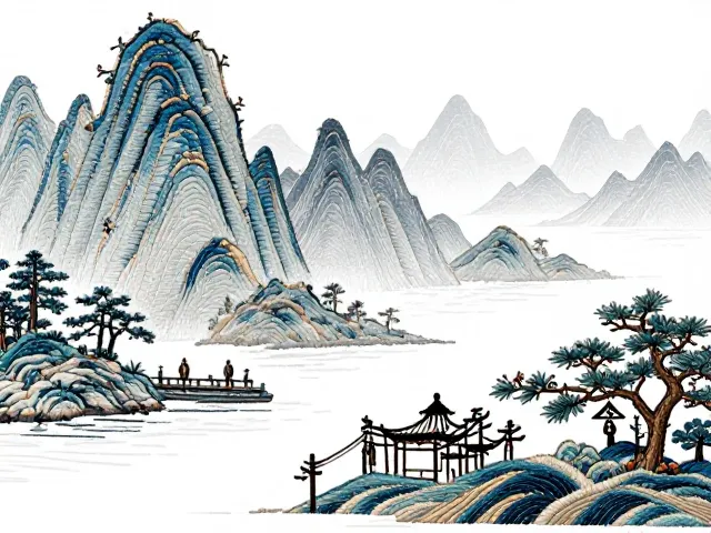 山水意象与刺绣工艺的深度融合