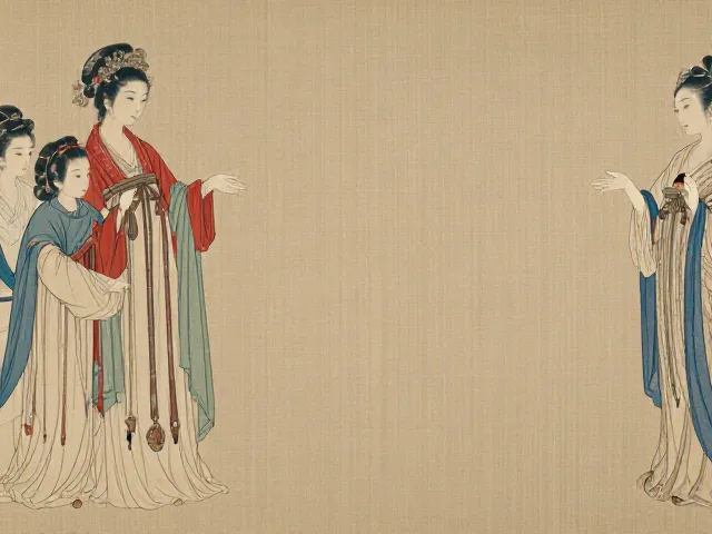传统工笔与写意技法在仕女婴戏中的表现差异