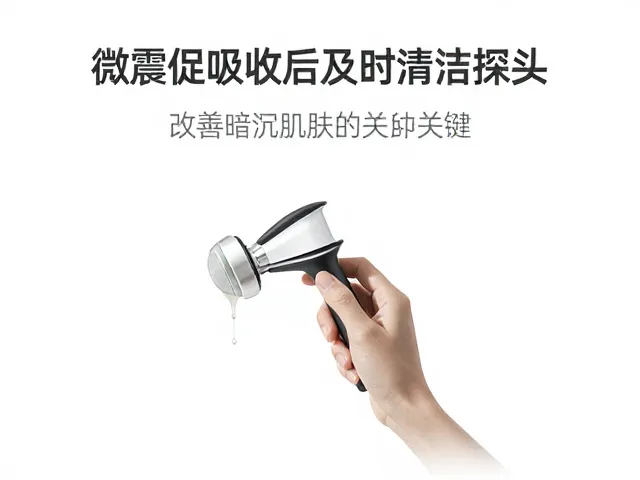 微震促吸收后及时清洁探头，改善暗沉肌肤的护肤关键