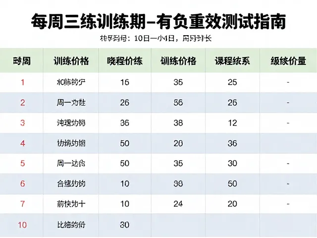 训练周期的具体执行方案与强度分配